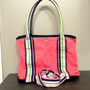 Preloved J Crew 100% cotton tote with matching belt